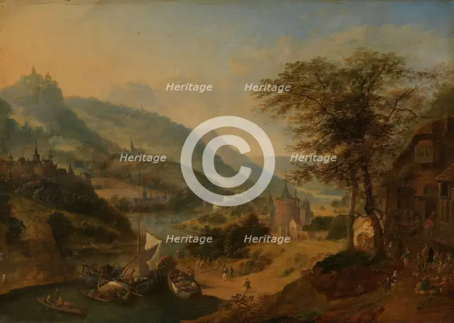 Landscape from the Rhine, probably c1700. Creator: Jan Griffier I.