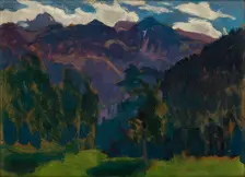 Landscape from the Tatra Mountains-two-sided painting, c1903. Creator: Jan Stanislawski