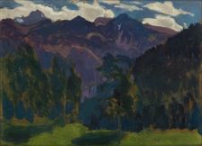 Landscape from the Tatra Mountains-two-sided painting, c1903. Creator: Jan Stanislawski