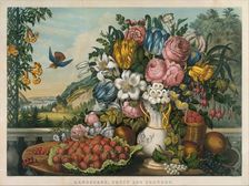 Landscape - Fruit and Flowers, 1862. Creator: Frances Flora Bond Palmer