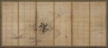 Landscape: hills and buildings, Muromachi period, mid-late 16th century. Creator: Sesson Shukei