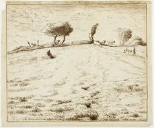 Landscape - Hillside in Gruchy, Normandy, 1869/70. Creator: Jean Francois Millet