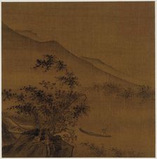 Landscape: hillsides, rocks, trees, house and a boat, Ming dynasty, 1368-1644. Creator: Unknown