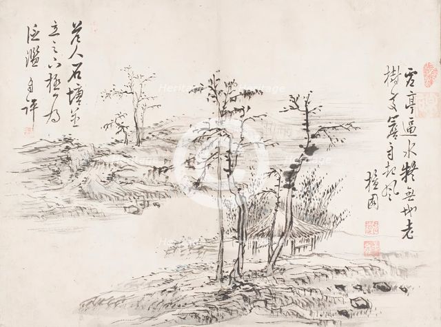 Landscape (image 1 of 6), turn of the 19/ century. Creator: Kim Hong-do.