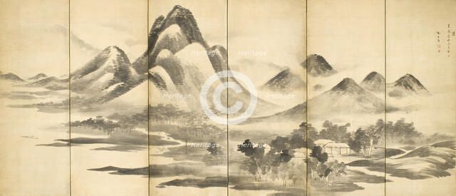 Landscape in 'Mi' Style, 18th century. Creator: Yosa Buson.