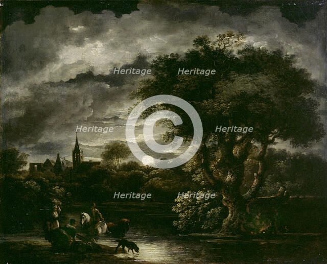 Landscape in moonlight, 1700-1799. Creator: Unknown.