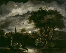 Landscape in moonlight, 1700-1799. Creator: Unknown