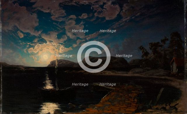 Landscape in Moonlight, 1878. Creator: Fanny Churberg.