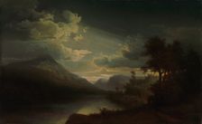Landscape in Moonlight, 1872. Creator: Victoria Aberg