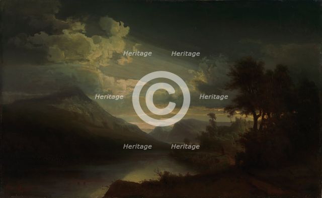 Landscape in Moonlight, 1872. Creator: Victoria Aberg.