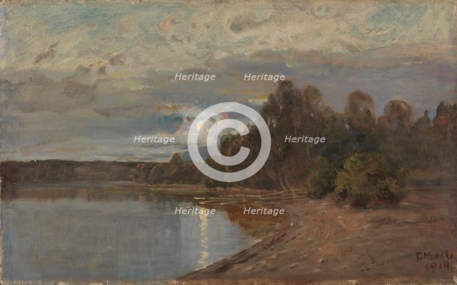 Landscape in Moonlight, 1914. Creator: Elias Muukka.