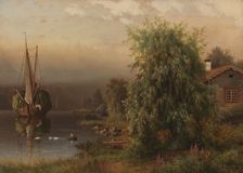 Landscape in Morning Fog, 1864. Creator: Ferdinand von Wright