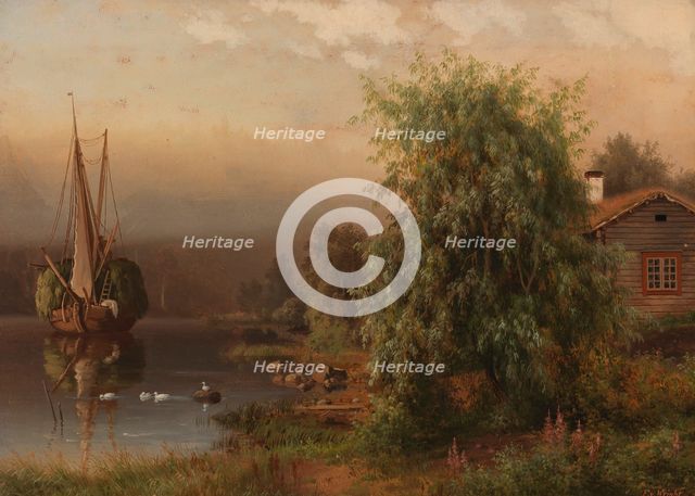 Landscape in Morning Fog, 1864. Creator: Ferdinand von Wright.