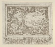Landscape in a Frame, ca. 1542-45., ca. 1542-45. Creator: Anon