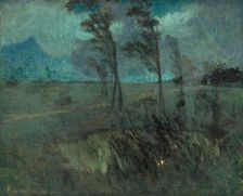 Landscape in a windstorm, c1920. Creator: Karol Pongrácz