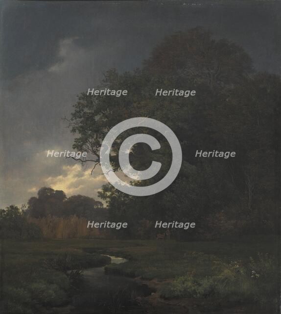 Landscape in Cloudy Weather. Late Afternoon, 1840. Creator: Johan Thomas Lundbye.
