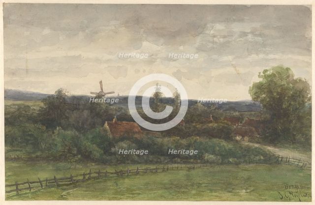 Landscape in Dongen, 1854. Creator: Johannes Gysbert Vogel.