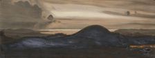 Landscape in evening light - Illustration for Holger Drachmann's "Elverking" in "Troldtoj"..., 1890 Creator: August Jerndorff