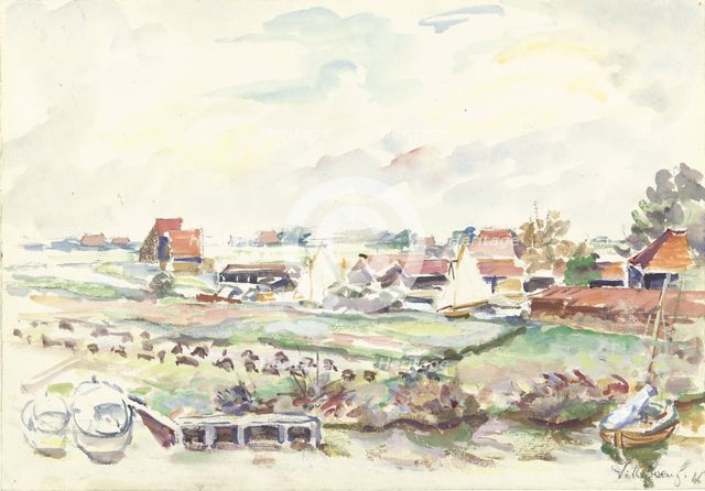 Landscape in Friesland, 1946. Creator: Andre Villeboeuf.