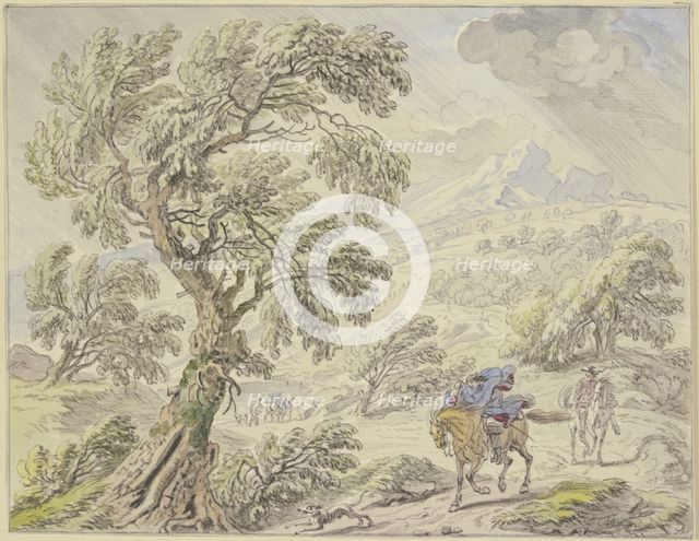 Landscape in storm and rain, 17th century. Creator: Dirk Maes.
