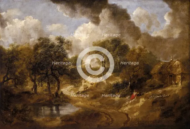 Landscape in Suffolk, ca 1748. Artist: Gainsborough, Thomas (1727-1788)