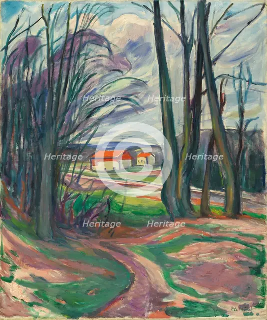 Landscape in Skoyen, 1920s. Artist: Munch, Edvard (1863-1944)