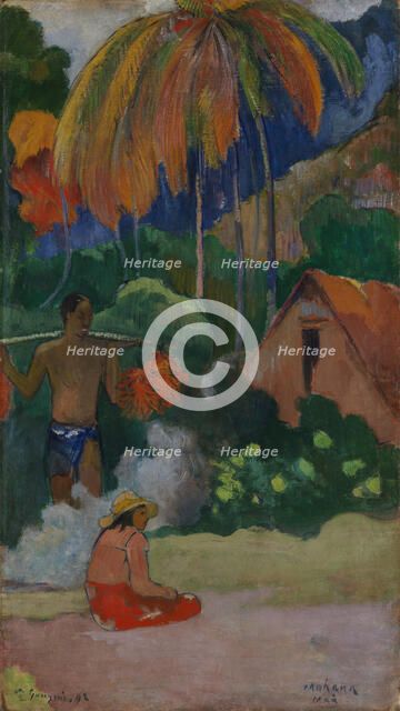 Landscape in Tahiti (Mahana Maà), 1892. Creator: Paul Gauguin.