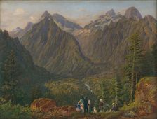 Landscape in the Tatras with figures, 1851. Creator: Karol Augustus Tibely
