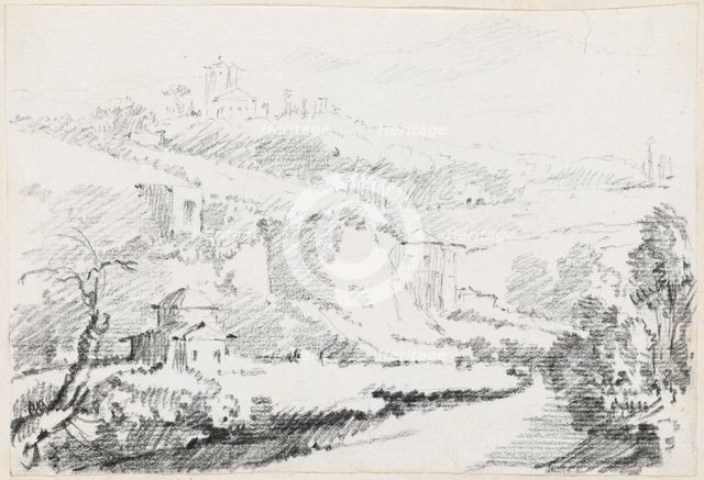 Landscape in the Alban Hills, 1744/1750. Creator: Joseph-Marie Vien the Elder.