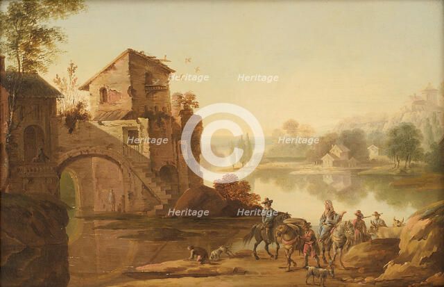Landscape in the Italian manner, 1745-1786. Creator: Johan Edvard Mandelberg.
