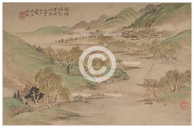 Landscape in the manner of the Wu School, 1841. Creator: Qian Du.