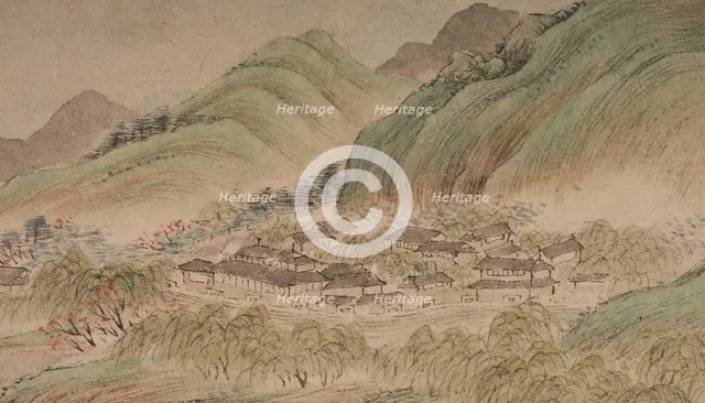 Landscape in the manner of the Wu School, 1841. Creator: Qian Du.