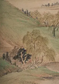 Landscape in the manner of the Wu School, 1841. Creator: Qian Du