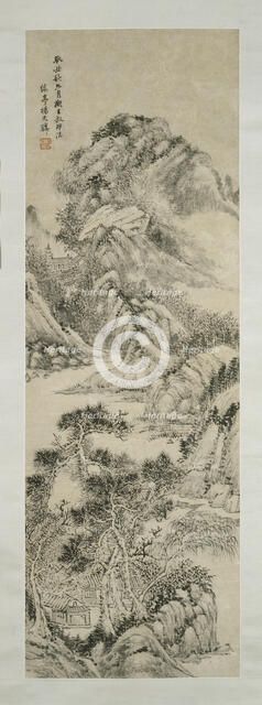 Landscape in the style of Wang Meng, October 1853. Creator: Yang Tianbi.