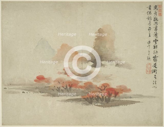 Landscape in the Style of Ancient Masters: after Gao Kegong (1248-1310), China, Ming dynasty, 1642. Creator: Lan Ying.