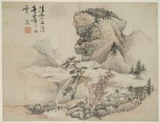 Landscape in the Style of Ancient Masters: after Fang Congyi (active c. 1340-80), China..., 1642. Creator: Lan Ying