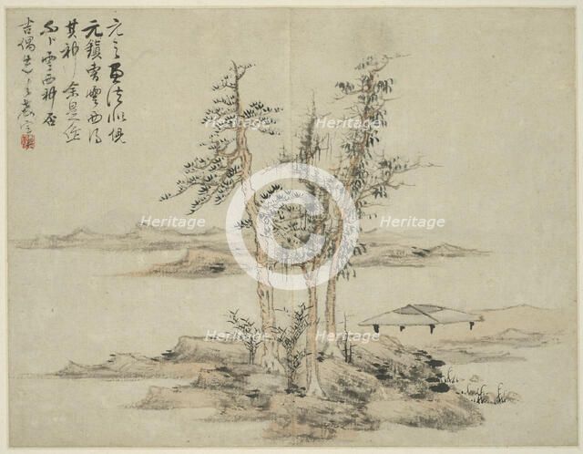 Landscape in the Style of Ancient Masters: after Ni Zan (1301-1374), Cao Zhibo..., 1642. Creator: Lan Ying.