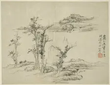 Landscape in the Style of Ancient Masters: after Ni Zan (1301-1374), China, Ming dynasty, 1642. Creator: Lan Ying