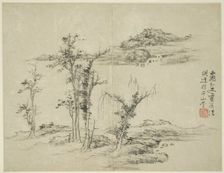 Landscape in the Style of Ancient Masters: after Ni Zan (1301-1374), China, Ming dynasty, 1642. Creator: Lan Ying