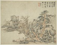 Landscape in the Style of Ancient Masters: after Wang Meng (c. 1308-1385), China, Ming, 1642. Creator: Lan Ying
