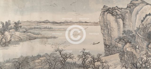 Landscape in the Style of Juran and Yan Wengui, Dated 1713. Creator: Wang Hui.