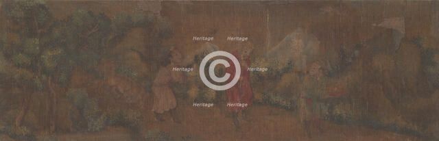 Landscape Painting of Figure in Woodland Setting. Creator: Unknown.