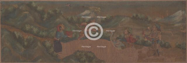 Landscape Painting of Figure in Woodland Setting. Creator: Unknown.