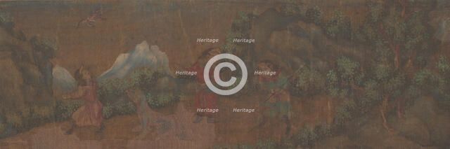 Landscape Painting of Figure in Woodland Setting. Creator: Unknown.