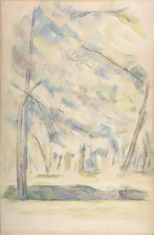 Landscape (recto); Sketch of rocks(?) (verso), n.d.. Creator: Paul Cezanne