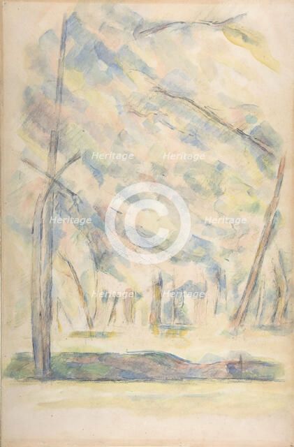 Landscape (recto); Sketch of rocks(?) (verso), n.d.. Creator: Paul Cezanne.