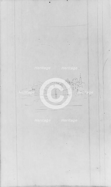 Landscape, River and Town (from Sketchbook), . Creator: John William Casilear.