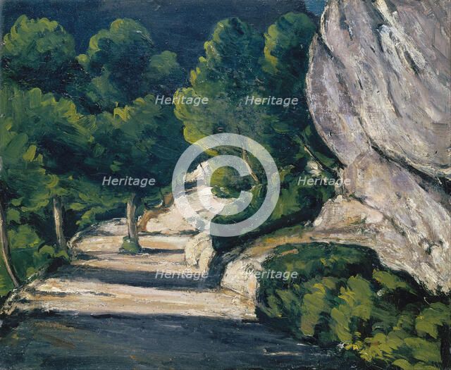 Landscape. Road with Trees in Rocky Mountains. Artist: Cézanne, Paul (1839-1906)