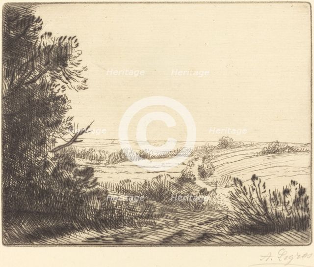 Landscape: Road to Horville (Paysage: Chemin d'Horville). Creator: Alphonse Legros.