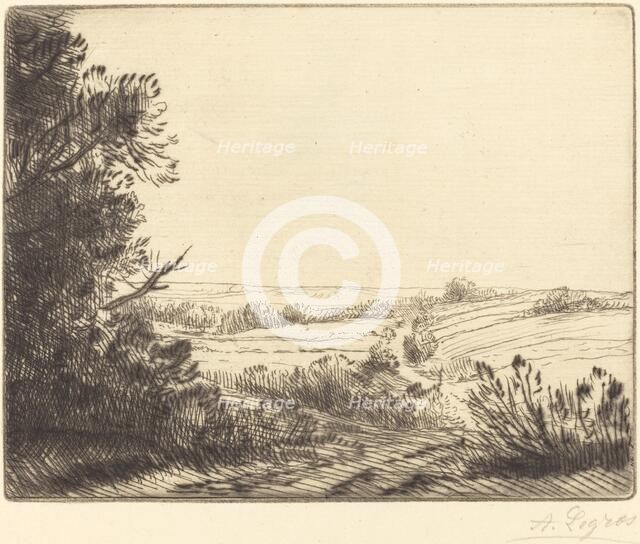 Landscape: Road to Horville (Paysage: Chemin d'Horville). Creator: Alphonse Legros.